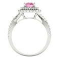 thumbnail image 4 of 1.3125 ct Round Cut Simulated Pink Diamond with Simulated Diamond Halo Accents 18K White Gold Womens Engagement Ring, 4 of 5