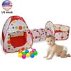 Play Tents and Tunnels 3 In 1 Indoor/Outdoor Kids Pop Up Play House Tents Tunnel Ball Pit Playhouse
