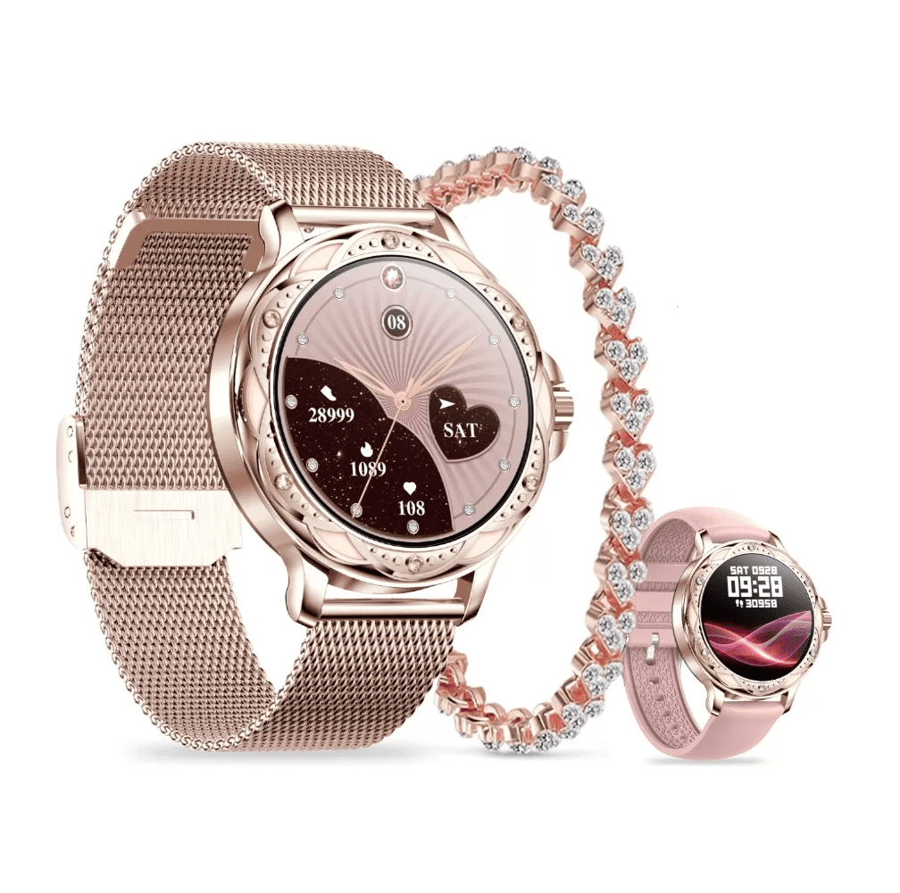 Reloj Inteligente Diamond Elegante De Mujeres oro rosa Bodega