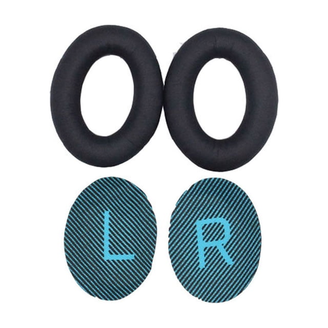 jesticaly Coussinets d'Oreille pour Écouteurs Réduction de Bruit Manchon de Remplacement QC25 Noir Bleu 1Ensemble