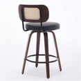 thumbnail image 5 of JERFIT 2-Pack Swivel Bar Stools with Cane Back, PU Leather Upholstered Counter Stools for Kitchen Island, Dining Room, Black, 5 of 10