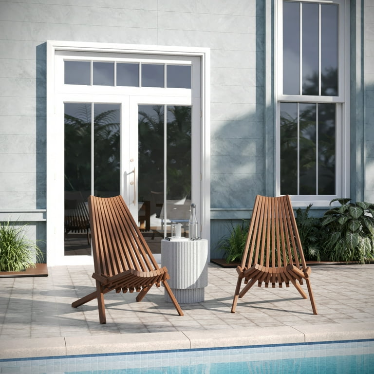 Emma + Oliver Duhram Brown Folding Chair for Indoor/Outdoor Emma + Oliver Duhram Brown Folding Chair for Indoor/Outdoor