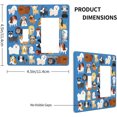 thumbnail image 4 of NICKSUN Cute Animal Dogs Puppy Combination Wall Plate, 2 Gang 1 Toggle 1 Rocker Outlet Cover Decorative Switch Plate for Office Home Decor, 4.5 x 4.5 Inch, 4 of 7