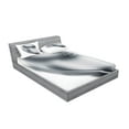 thumbnail image 2 of Ambesonne Grey Fitted Sheet & Pillow Sham Set, American Football Motif, King, Grey Pale Grey White, 2 of 2