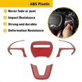 thumbnail image 3 of Carbon Fiber Red Steering Wheel Cover Trim for Charger Durango 2015-2022 Car Interior Style, 3 of 5