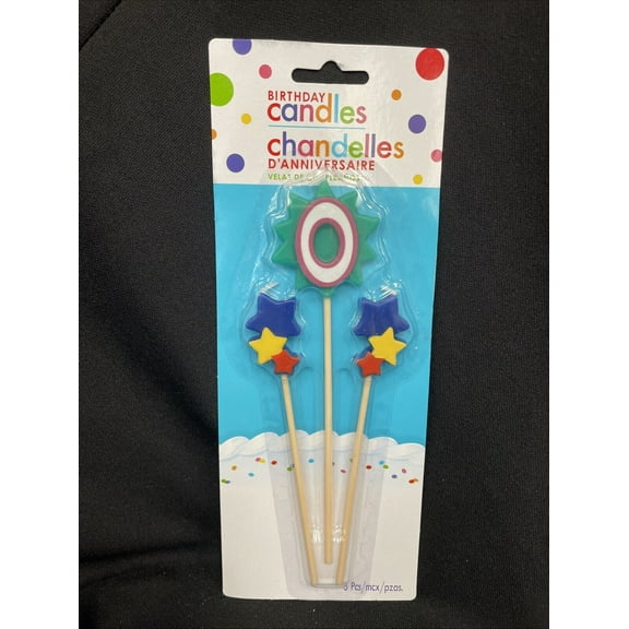 Birthday Cake Pick Candles #0, 5 1/2-7 Inches, 3 Count