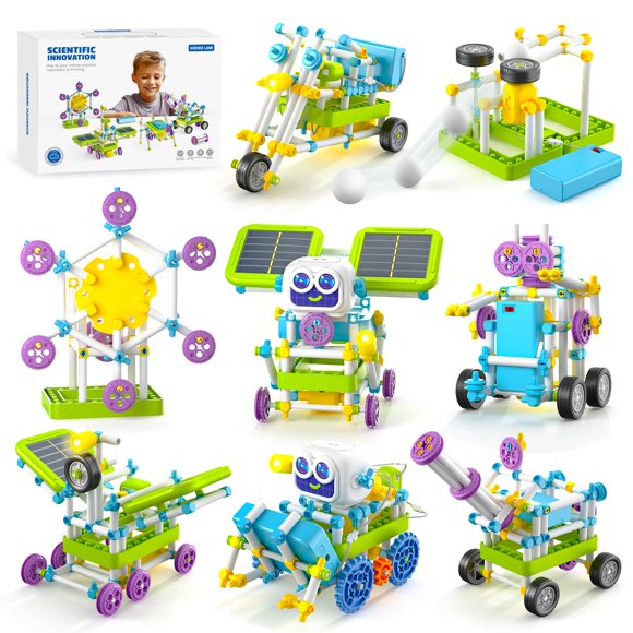 RISUNTOY Kit de Jouets STEM 434 Pcs pour Enfants de 6 Ans et Plus - Construire 36+ Modèles de Robots avec Énergie Solaire, Engrenages et Capteurs, Jouet d'Apprentissage Scientifique et d'Ingénierie pour Garçons et Filles / Éducation Parfaite