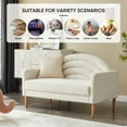 thumbnail image 6 of Relax & Rejuvenate Vibrant Linum Linen Upholstered Rainbow 3-Seater Armchair Loveseat, Cream, 6 of 10