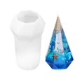 thumbnail image 1 of 2 moldes de resina de cono de anillo facetado de silicona, moldes de soporte de anillo en forma de diamante para fundición de resina, moldes de silicona de pirámide de cono de anillo para re, 1 of 4