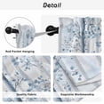 thumbnail image 5 of Blue Grey Forest Tier Curtains, Watercolor Blue Ombre Leaves Light Filtering Kitchen Curtains, 2Pcs Rod Pocket Half Window Treatments Panels for Sink Cafe Cabinet Camper 27.5x24 Inches, 5 of 9