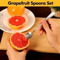 thumbnail image 3 of Duslogis Grapefruit Spoons Serrated Edge Grapefruit Knife Stainless Steel Grapefruit Utensil Tool Dessert Spoons for Citrus Lemon Kiwi Salads Melon Lime Pitaya Apple Fruit Puree (Silver), 3 of 7
