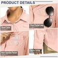 thumbnail image 2 of POENTAB Long Sleeve Fishing Shirts for Women Quick Dry Sun UV Protection Convertible Button Shirt Blouse for Hiking Safari, 2 of 8