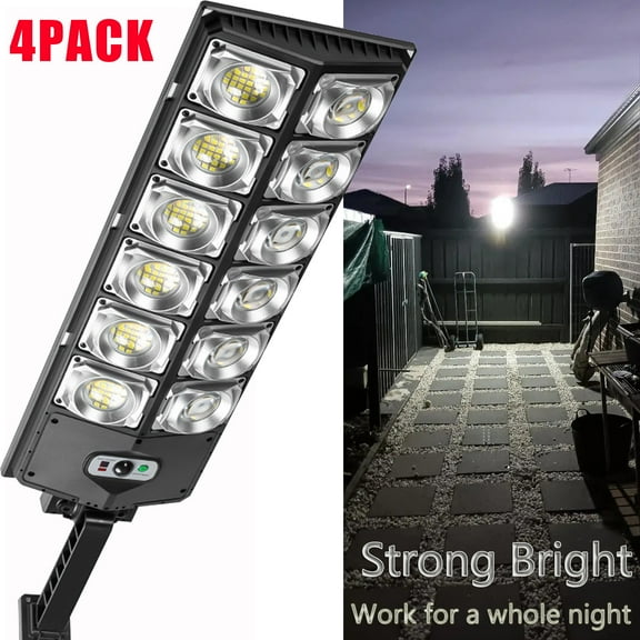 Solar Street Lights Outdoor,Kepeak Commercial Parking Lot Light,Dusk to Dawn Wide Angle Motion Sensor and Remote,Street Lights 504LED Solar Lights Outdoor Waterproof for Yard, Garden