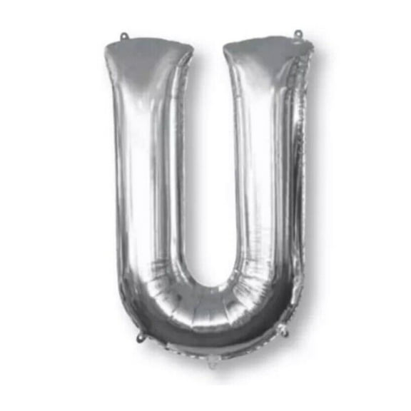 Burton & Burton 33" Letter U Silver Balloon