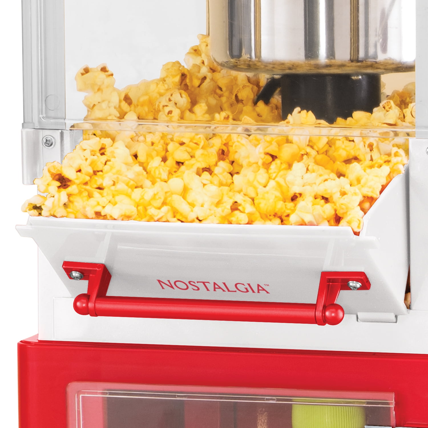 Nostalgia 2.5 oz Popcorn and Concession Cart, Makes 10 Cups, 45 in Tall, Red, KPM200CART
