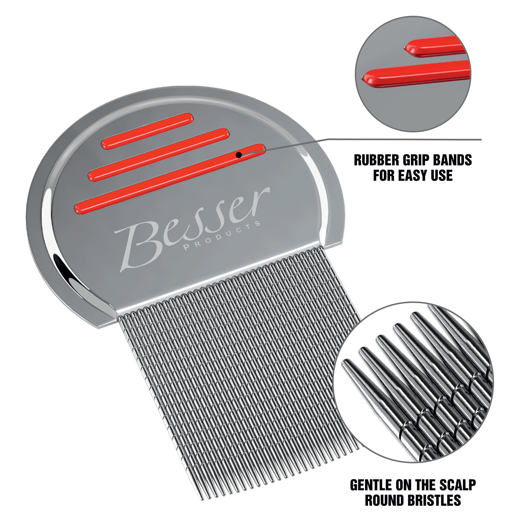 Stainless Steel Head Lice Comb Pro Grade Louse and Nit Removal