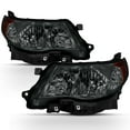 thumbnail image 2 of AKKON - For 2009-13 Subaru Forester Halogen Model Only Halogen Headlights Chrome Housing Smoked Lens Full Set, 2 of 7
