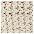 thumbnail image 4 of Echoworld Cube Low Pouf Foot Stool Ottoman - Hand Knitted Poof - Cord Boho Pouffe - Home Décor - Stuffed Footrest for Living Room - Nursery - Bedroom - Covered Patio - Room (16" x 16" x 8") - Ivory, 4 of 6