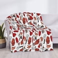 thumbnail image 3 of Yiaed Red Food Print Blanket Throw Blanket Soft Cozy Flannel Blanket for Home Bed Sofa Couch Chair-60"x50", 3 of 6