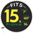 thumbnail image 1 of Yescom Trampoline Replacement Mat W/96V-Ring For 15" Trampoline Frame 7" Spring , UV Resistant 8 Row Stitch Jumping Mat, 1 of 9