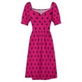 thumbnail image 4 of Large Black on Dark Hot Pink Polka Dots Dress women's summer dresses summer women's dress, 4 of 6