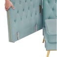 thumbnail image 6 of Modern Flat Armrest Living Room Sofa Teal Three Seat Sofa With Two Throw Pillows 81136, 6 of 9