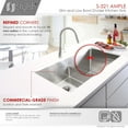 thumbnail image 6 of Stylish Undermount 32" Stainless Steel Low Divider 50/50 Double Bowl Kitchen Sink with 4 accs S-321XG, 6 of 11