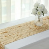 Efavormart 12"X108" Champagne 3D Leaf Petal Taffeta Fabric Table Runner - Walmart.com