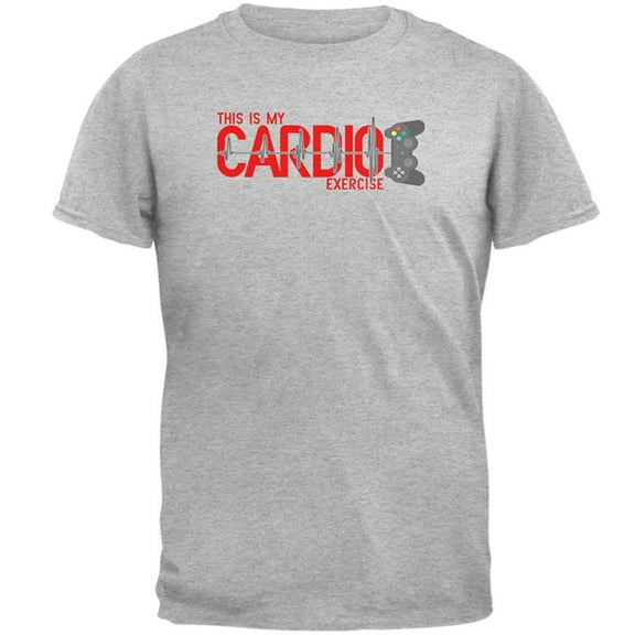 My Cardio Exercise Game Controller Heartbeat Mens T Shirt Heather 2XL