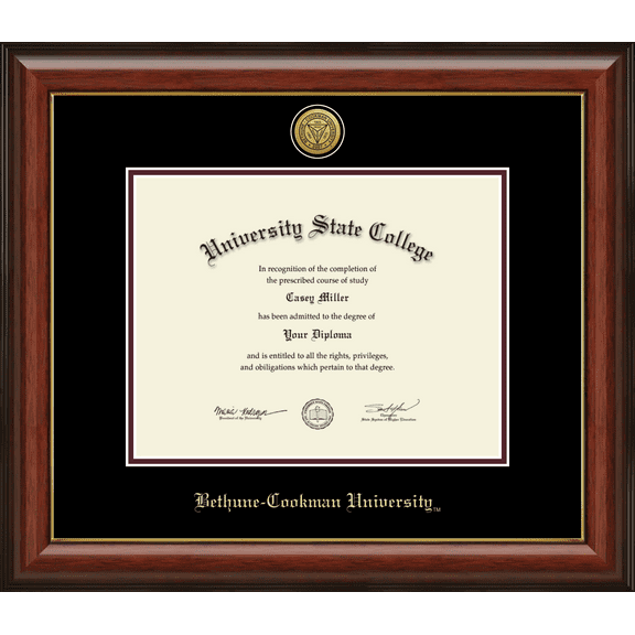 Bethune-Cookman University Diploma Frame, Document Size 11" x 8.5"
