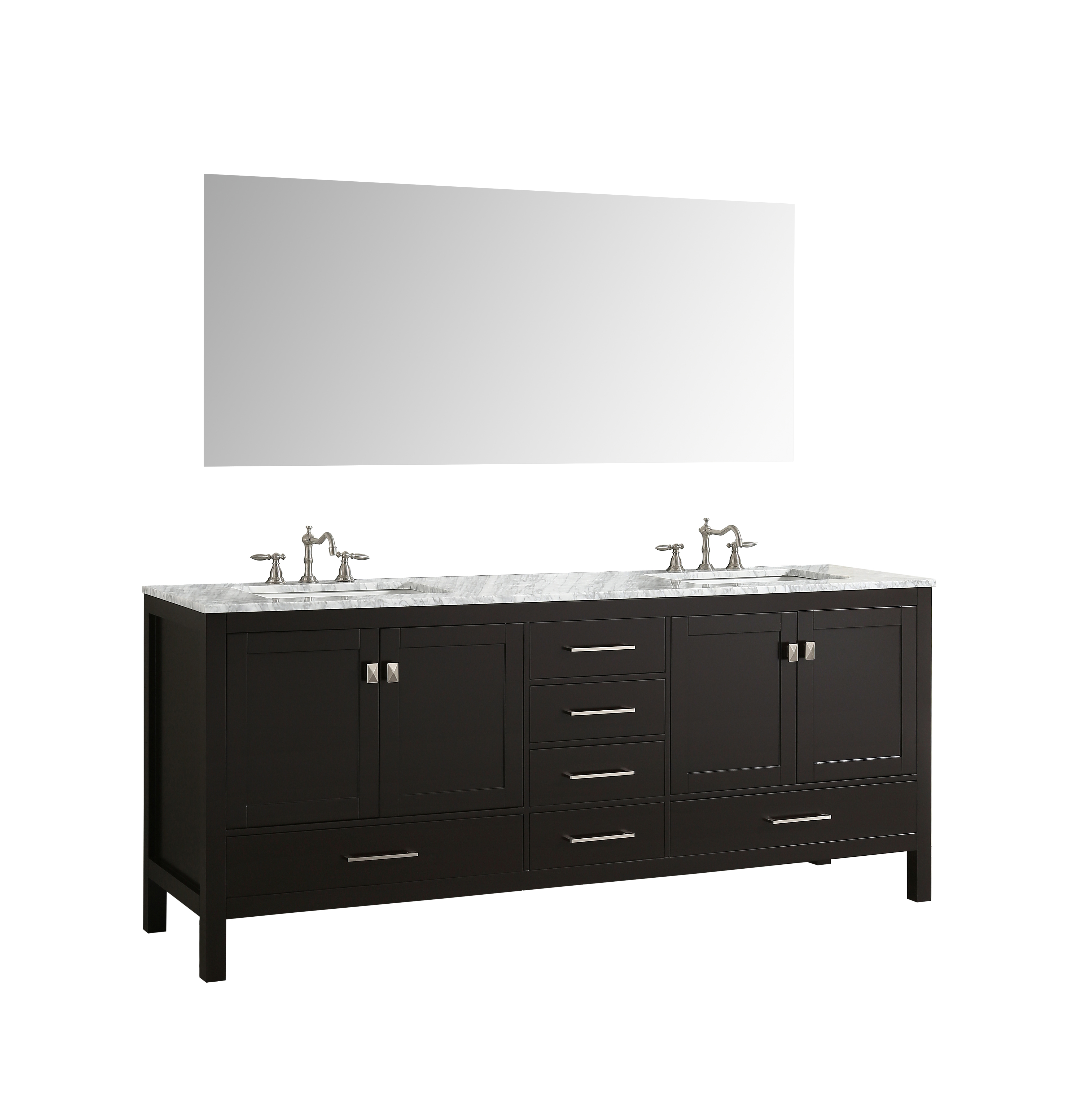 Eviva Aberdeen 78 Transitional Espresso Bathroom Vanity With White Carrara Countertop Walmartcom Walmartcom