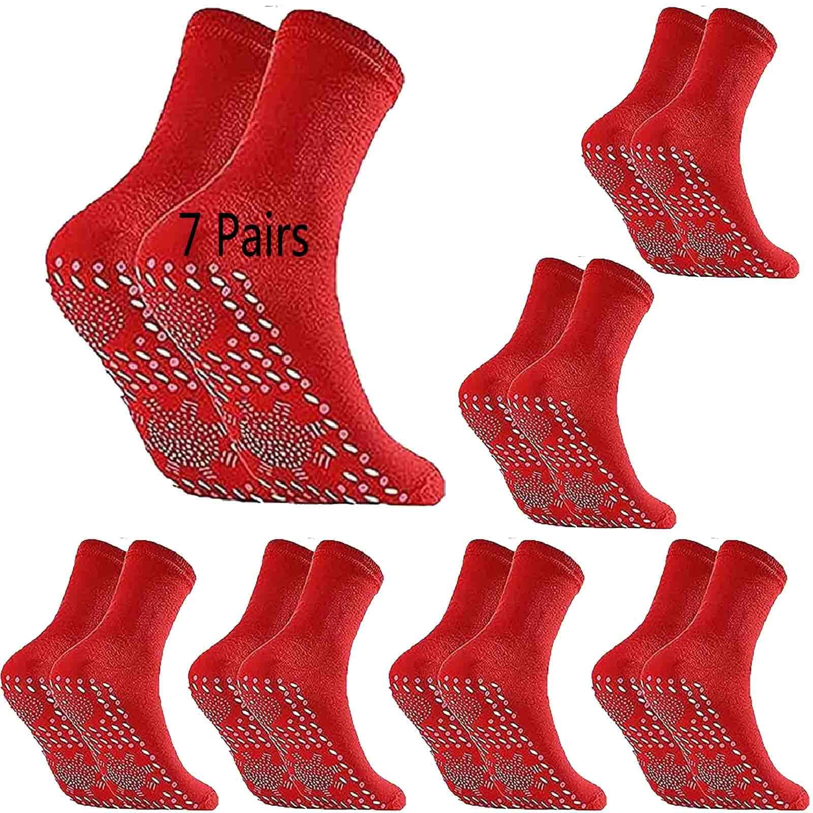 7Pairs Tourmaline Acupressure Self-Heating Shaping Socks, Tourmaline ...