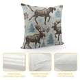thumbnail image 4 of Moose Throw Pillow Cushion Case, Winter Forest Retro Style Illustration Reindeer and Trees Snowy Xmas Nature, Decorative Square Accent Pillow Cover, Brown Blue, 4 of 5