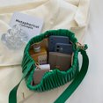 thumbnail image 4 of Bolso cruzados plisados ​​a la moda, de hombro tipo cubo sólidos para mujer de cuero PU, 4 of 9