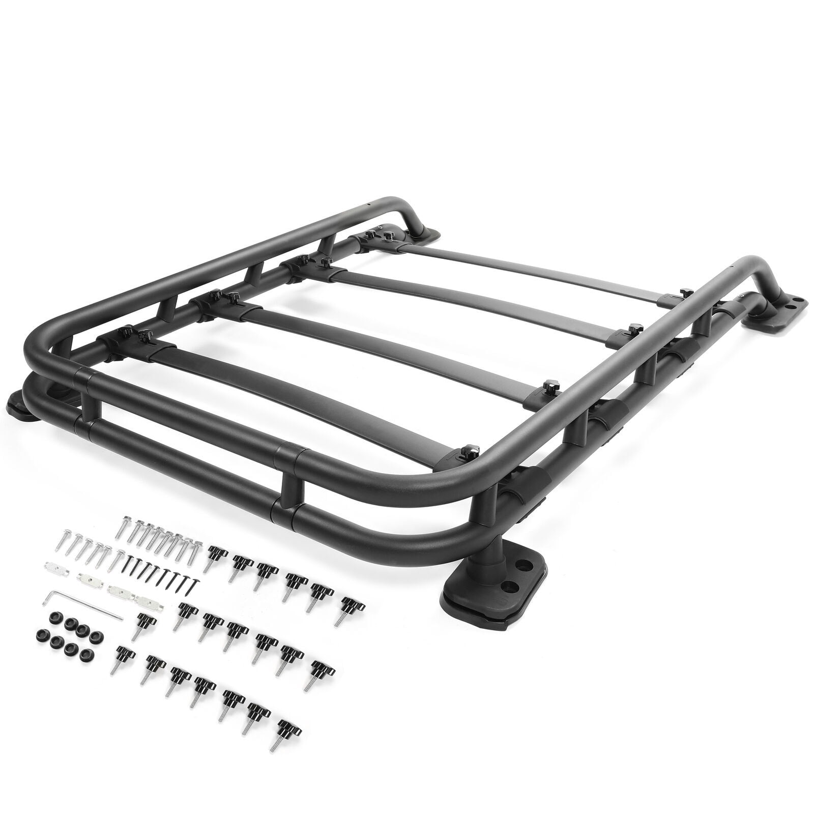 KOJEM Roof Rack Basket, Fit for 2010-2023 Toyota 4Runner, Rooftop Luggage Cargo Carrier, Extra Bar, Black Powder Coated, Aluminum