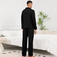 thumbnail image 4 of Samdudou Mens Pajamas Set Long Sleeve Button Down Sleepwear Classic Notch Collar Solid Two Piece Lounge Suit Pjs for Home Working Remote and Weekend Resting Time, 4 of 9