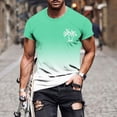 thumbnail image 2 of Dagegui Men's Big & Tall T-Shirt Summer Crew Neck Short Sleeve Tops Palm Tree Graphic Pullover Gradient Color Tee Beachwear Mint Green XXXL, 2 of 5