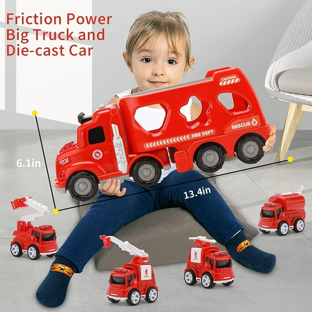 Camions jouets pour tout-petits garçons de 2, 3, 4, 5 ans, 5 en 1