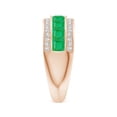 thumbnail image 3 of ANGARA Natural Channel-Set Square 1.35 ct Emerald and Diamond Half Eternity Band in 14K Rose Gold for Women (Size-3mm) | May Birthstone, Anniversary, Jewelry Gift for Women | Natural Emerald Ring, 3 of 9