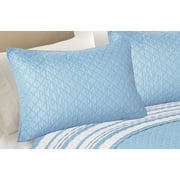 Better Homes & Gardens Solid Front Reverse Stripe Quilt, Sky Blue, Standard Sham