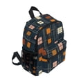 thumbnail image 2 of FORMRS School Backpack with Front Zippered Pocket 12" Student Travel Daypack, Orange Checkered Pattern, 2 of 6