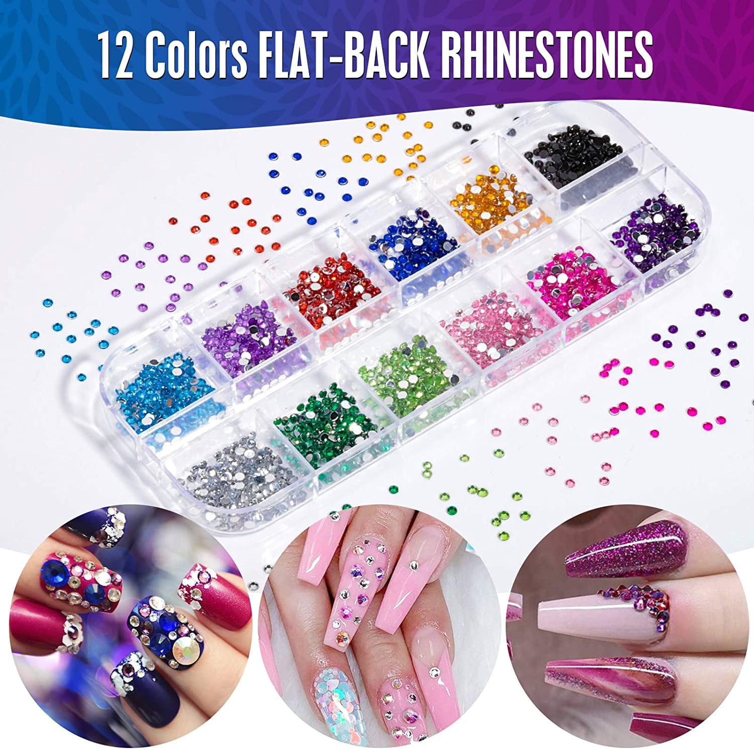 Nail Art Brush, 3D Nail Art Decorations Kit with Nail Pen Designer Dotting Tools Colors Holographic Nail Glitter Foil Flakes Nail Tape Strips Nails Rhinestones Professional Nail Accessories