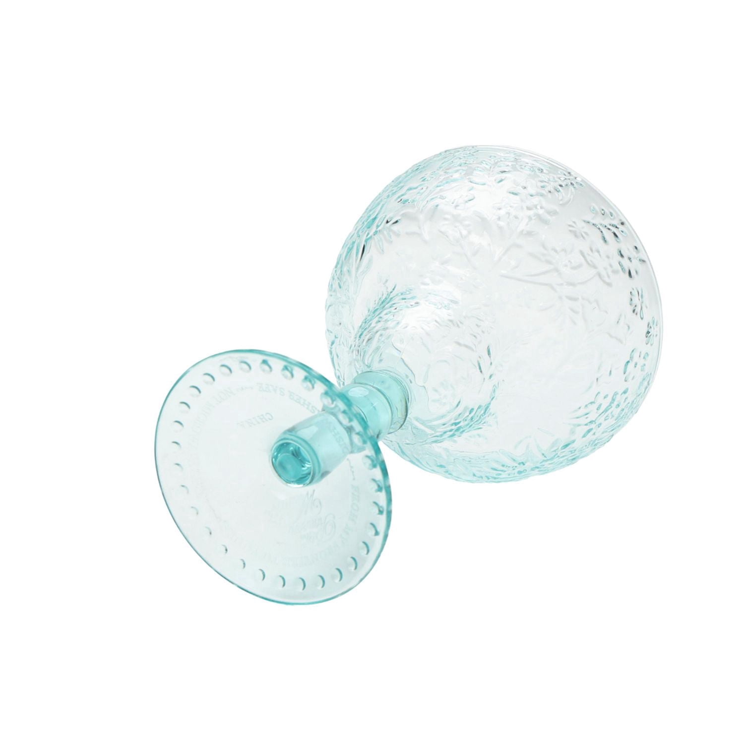 The Pioneer Woman, Verre à cocktail Margarita Tritan Ditsy bleu sarcelle 17,7 oz, 1 pièce