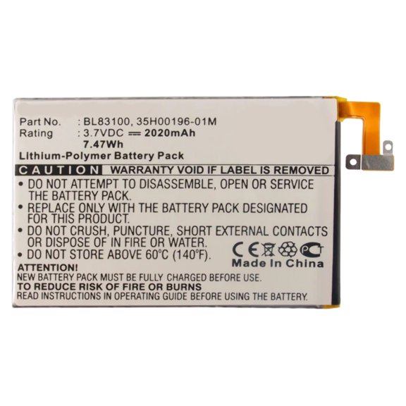 Batteries N Accessories BNA-WB-P3802 Cell Phone Battery - Li-Pol, 3.8, 2020mAh, Ultra High Capacity Battery - Replacement for HTC 35H00196-01M, BL83100, BTR6435B Battery