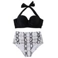 thumbnail image 3 of Womens One Piece Swimsuits Women‘s Sexy High Breast Contrast Gradient Split Bikini Set Swimsuit, 3 of 6