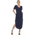 thumbnail image 1 of White Mark Robe Maxi à Manches Courtes à Col en V pour Femmes, 1 of 6