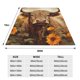 thumbnail image 3 of Balery Vintage Sunflower Cow Manta de Felpa Suave y Acogedora – Cobija de Franela Aterciopelada para Cama, Lavable y Cálida para Sofá, Mascotas, Transpirable-80"x60", 3 of 7