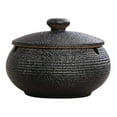 thumbnail image 1 of Ceramic Ashtray With Windproof Lid For Indoor Outdoor Use -black Hy, 1 of 5