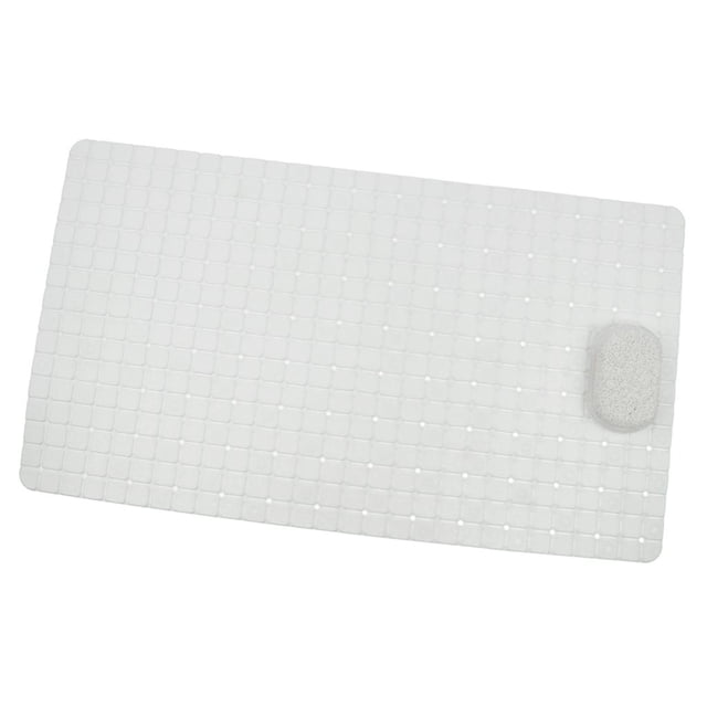 Alfombrilla de baño Lavable con Moho Resistente antideslizante de succión Gris Claro blanco Macarena 40x70cm