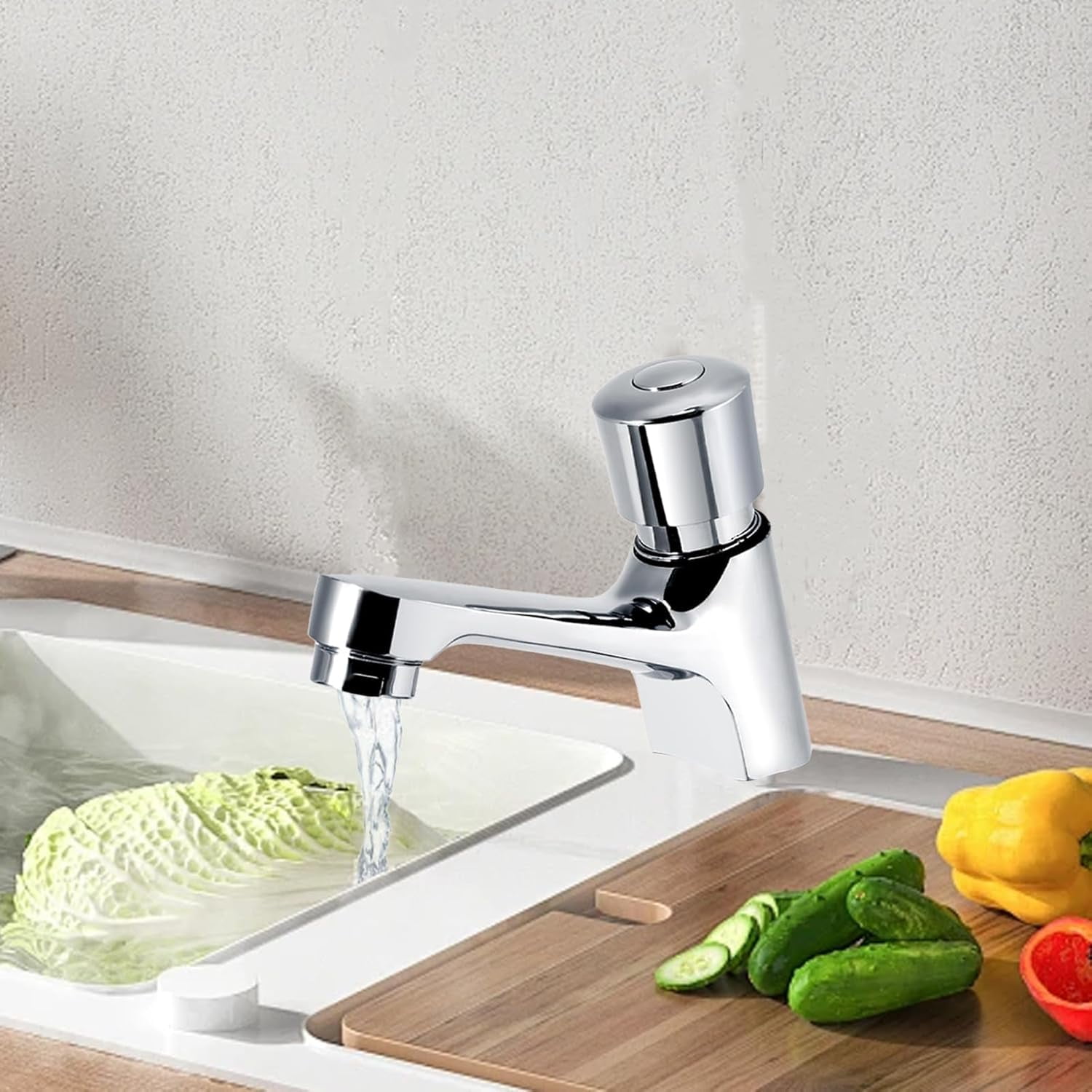 ABCISI Single Hole Bathroom Faucet, Face Basin Faucet for Bathroom Sink, Restroom Faucet, Cold Water Faucet for Home or Outdoor G1/2